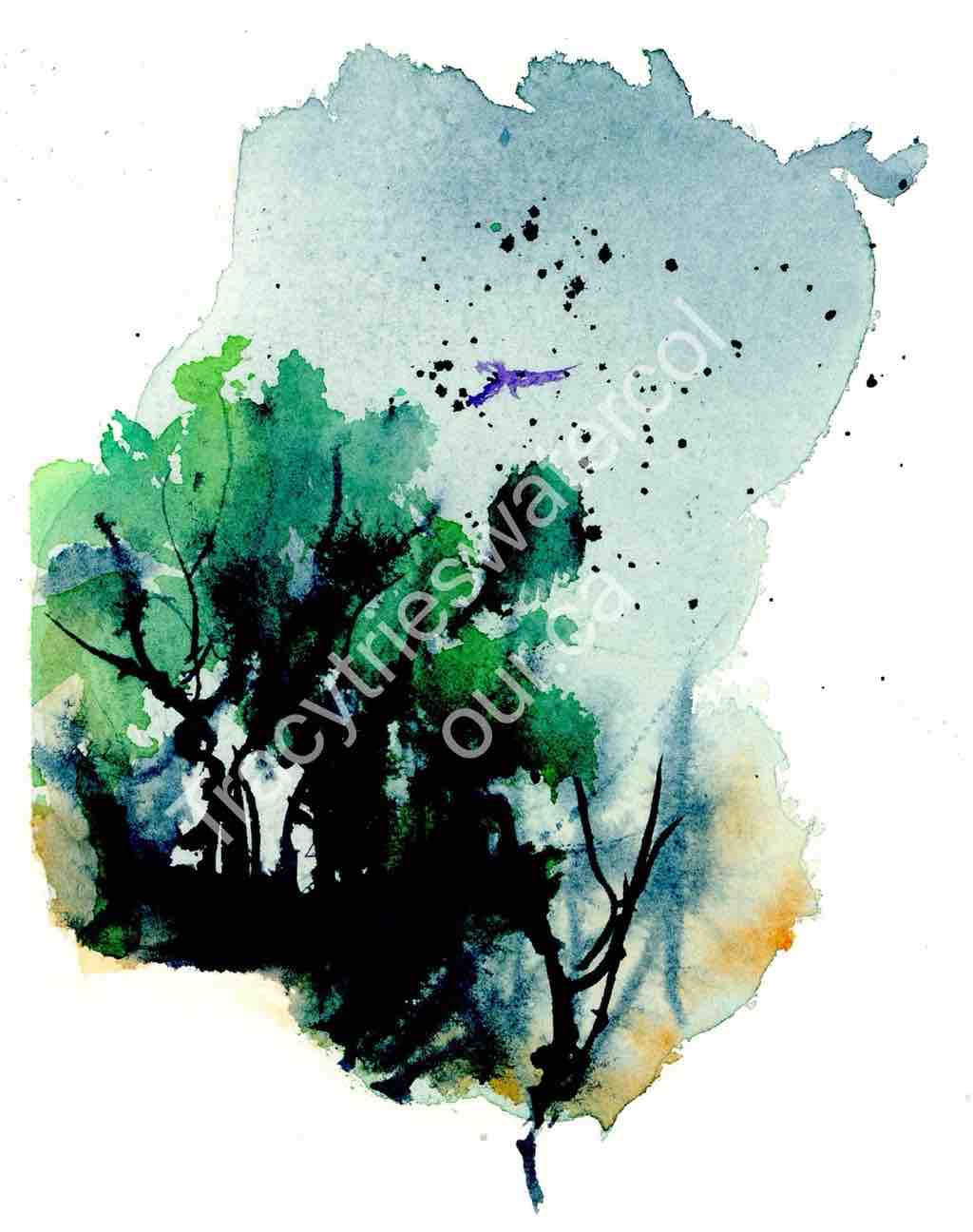 Original abstract watercolour painting by Tracy Green