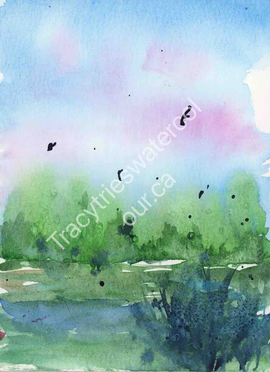 Fan favourite original landscape watercolour painting by Tracy Green