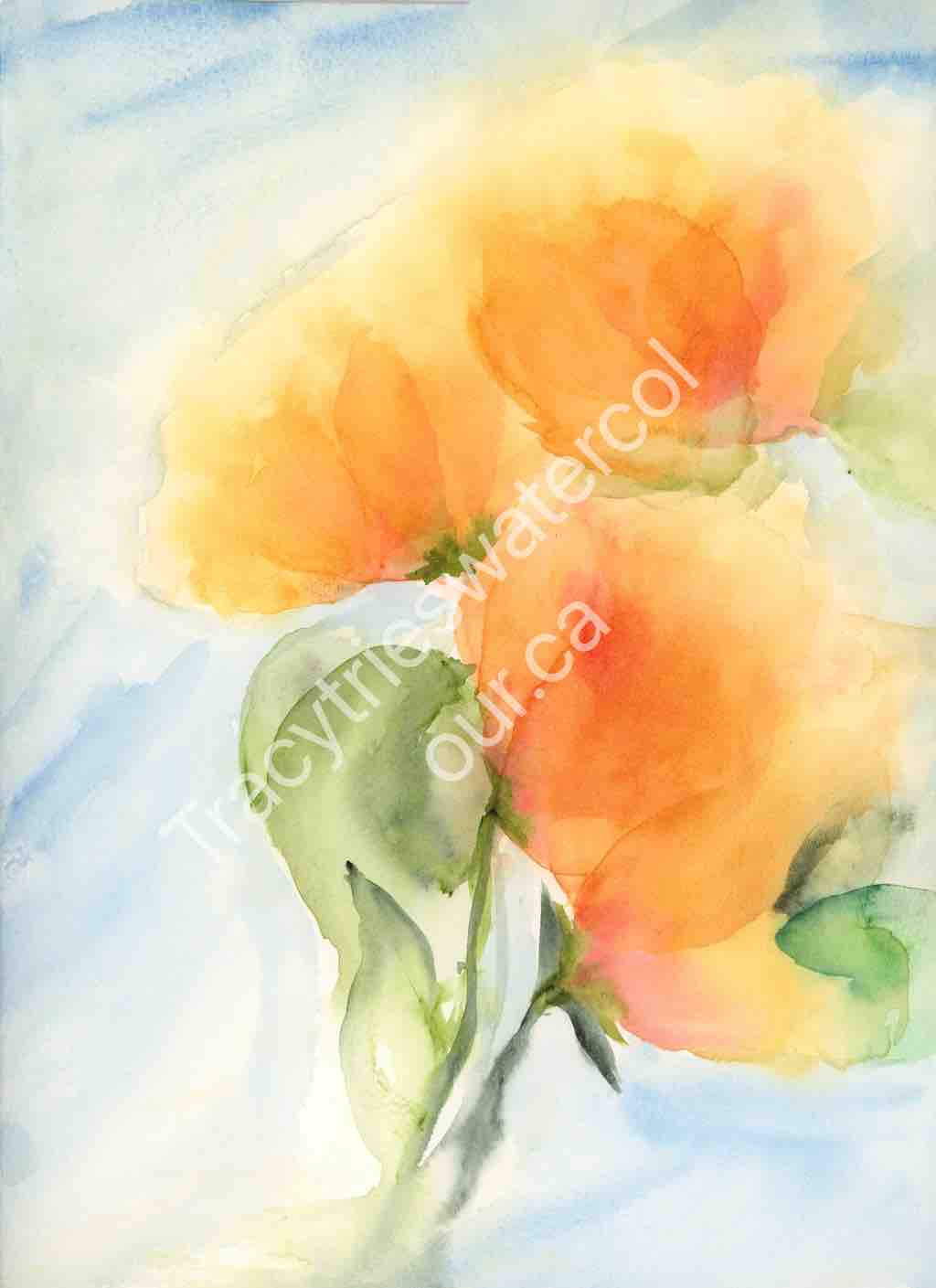 Original floral watercolour painting by Tracy Green